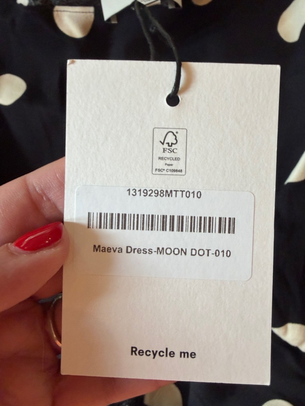 Reformation Black and Cream Polka Dot Midi Dress - Picture 6 of 6